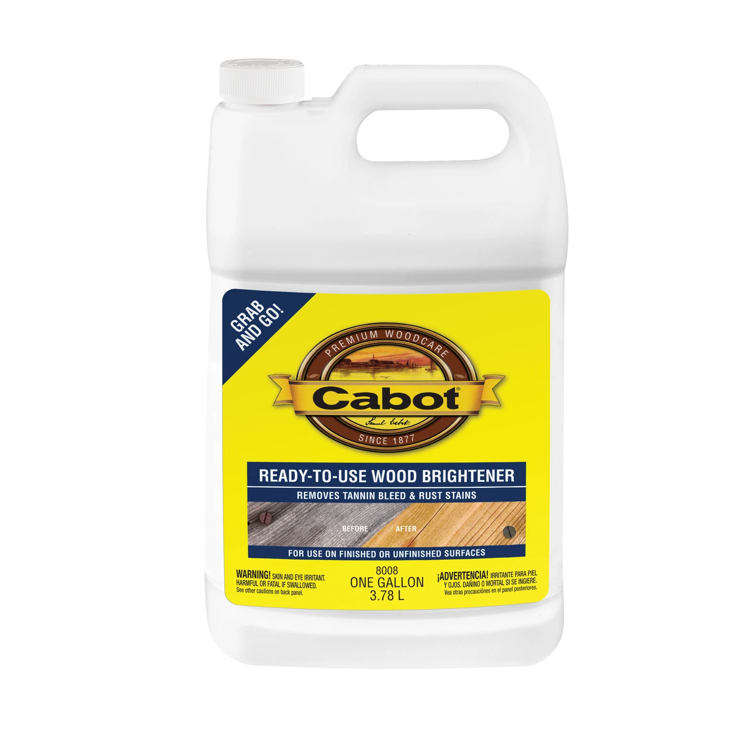 Wood Brightener Ready-to-use 1 Gallon Container For Restoring And Cleaning Wood Surfaces