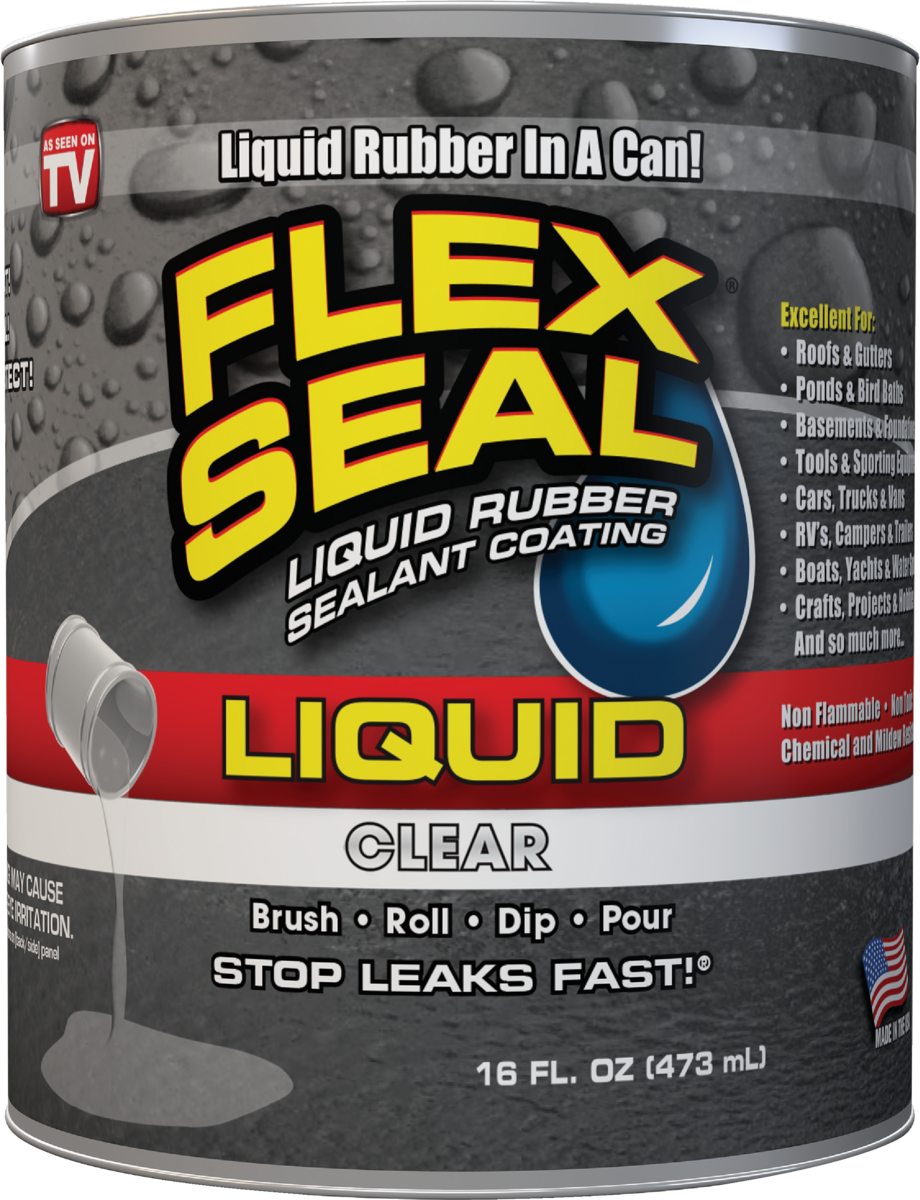Clear Liquid Rubber Sealant, 16 Ounce Bottle, Waterproof Coating