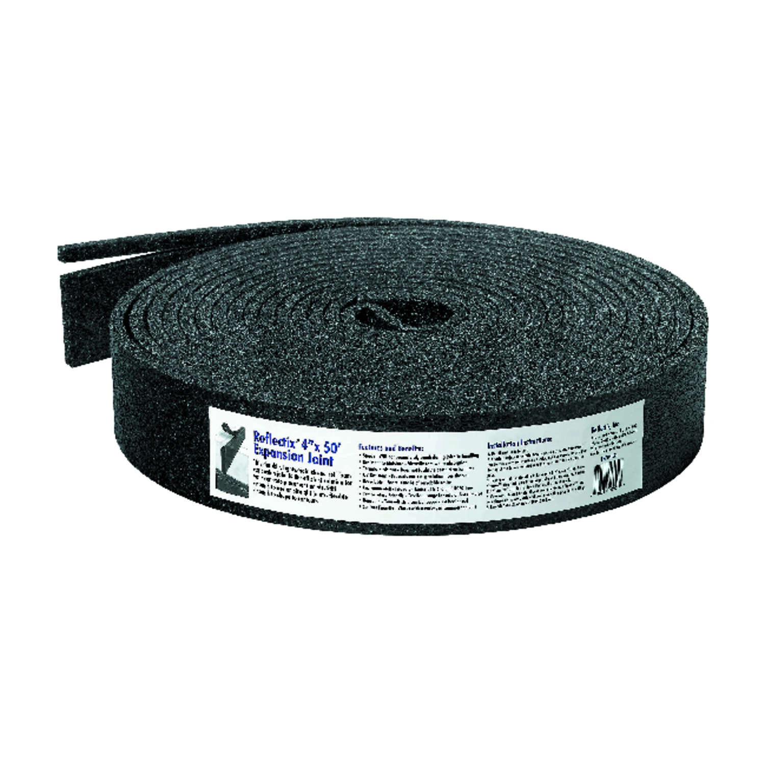Black Foam Expansion Joint, Four Inch By Fifty Feet, Point Five Inch Thick