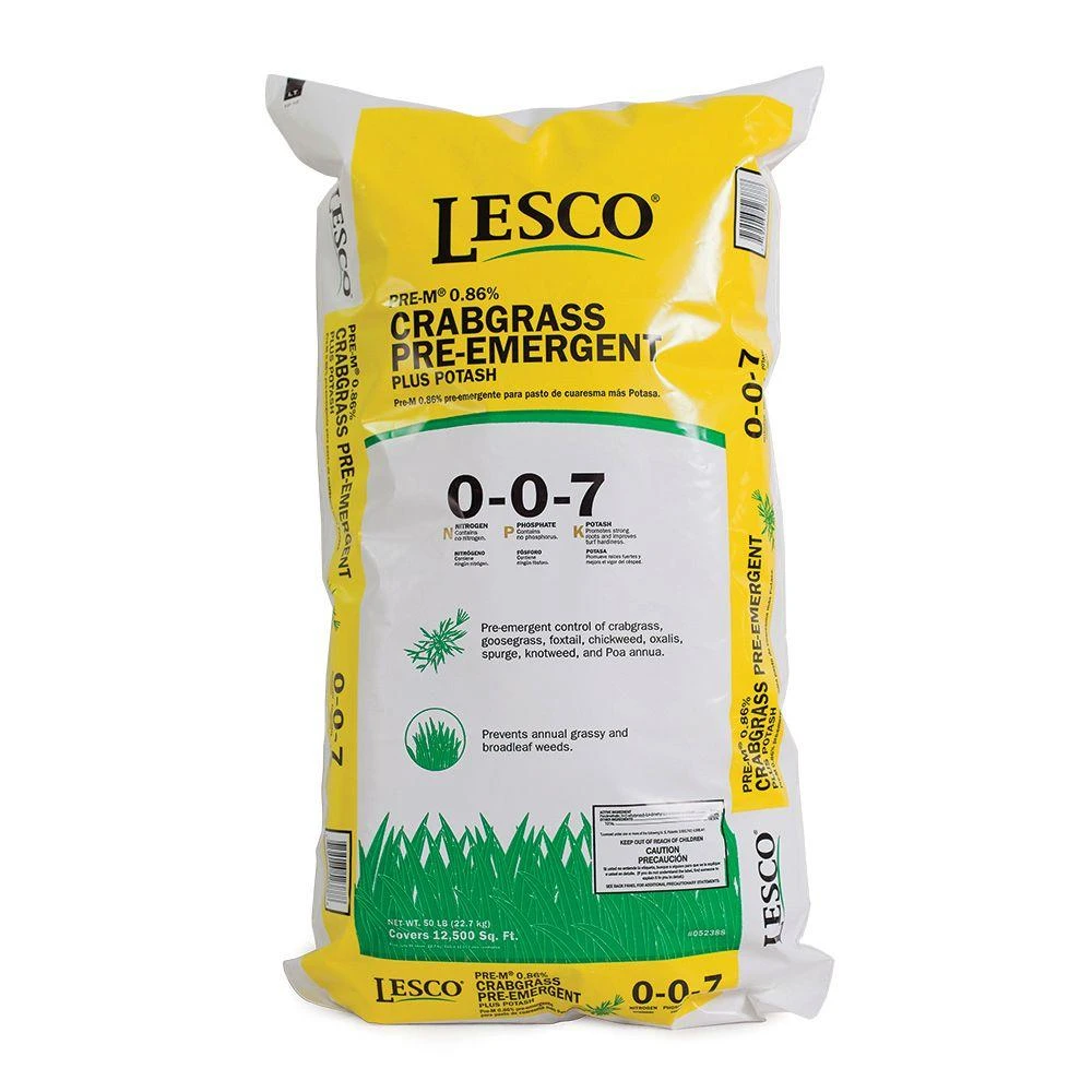 Crabgrass Preventer Turf Fertilizer 0-0-7 Formula 50 Pounds Covers 12,500 Square Feet