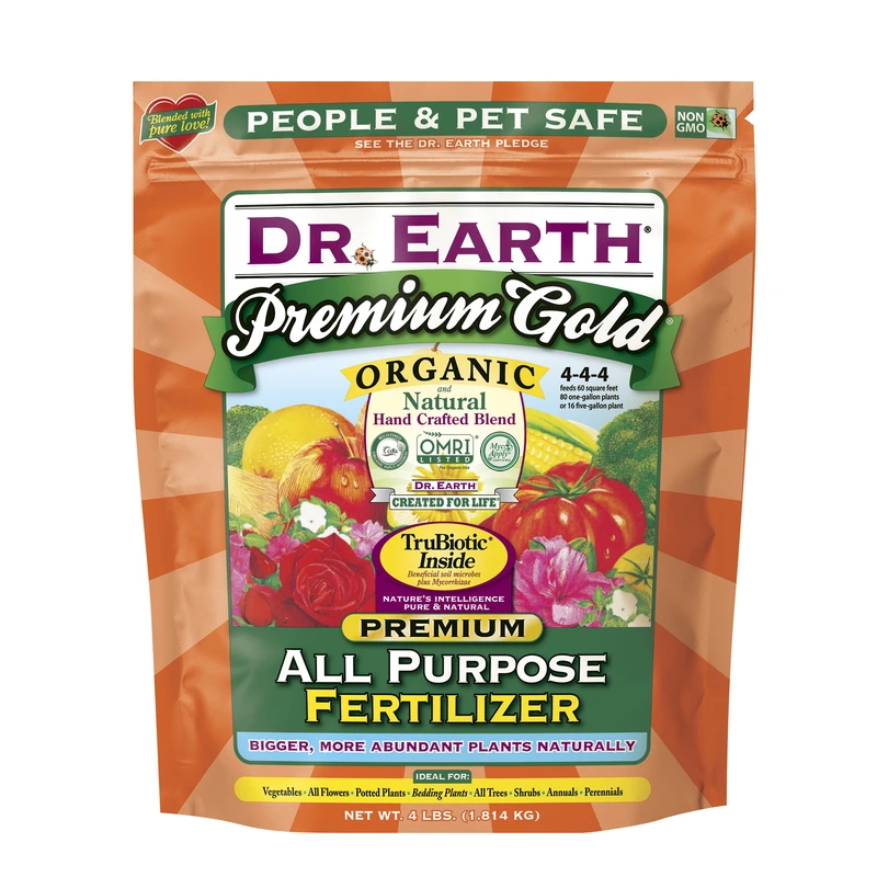 Premium Gold All-purpose Organic Fertilizer 4-4-4, 4 Pound Bag