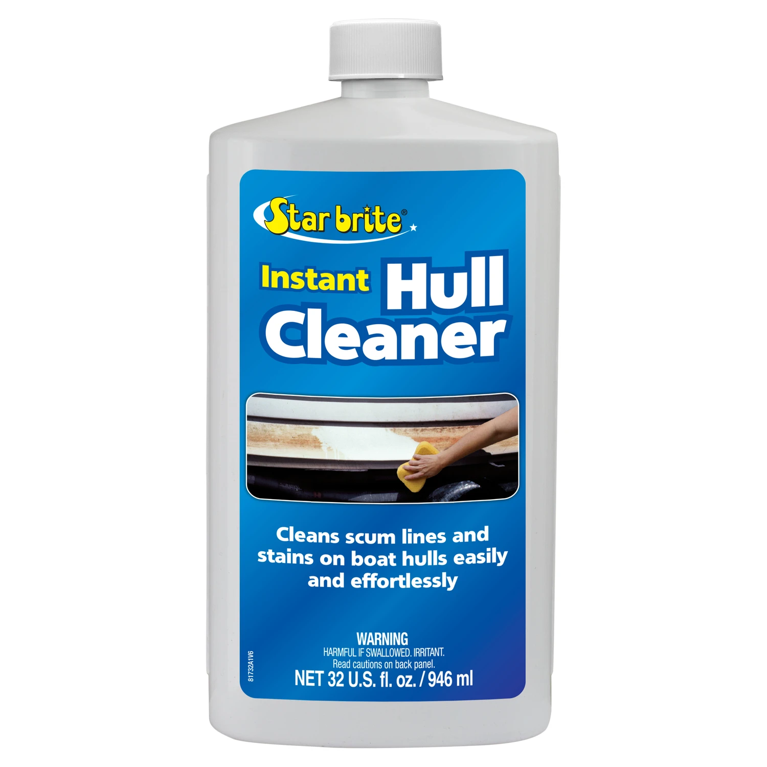 Hull Cleaner Liquid, 32 Ounce Bottle For Marine Surface Cleaning