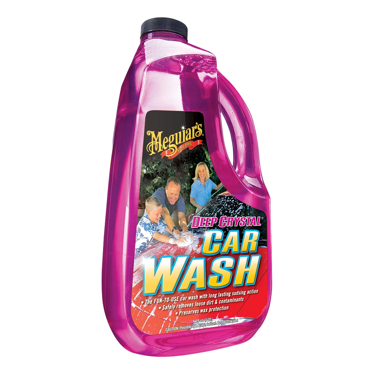 Deep Crystal Car Wash Soap, 64 Ounce Bottle For Vehicle Cleaning