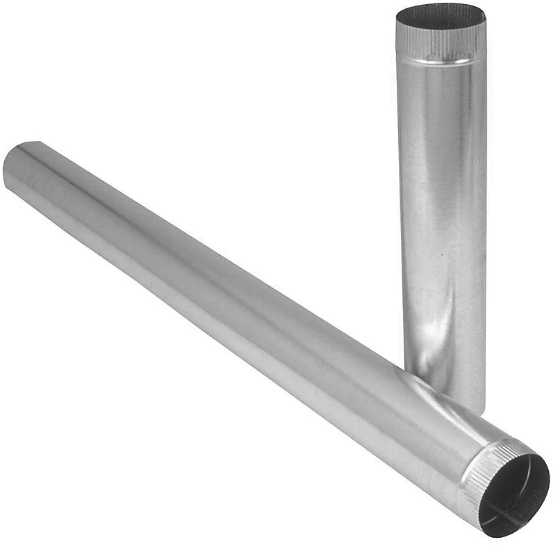 Galvanized Steel Furnace Pipe, 24 Gauge Thickness, 8 Inch Diameter By 24 Inch Length