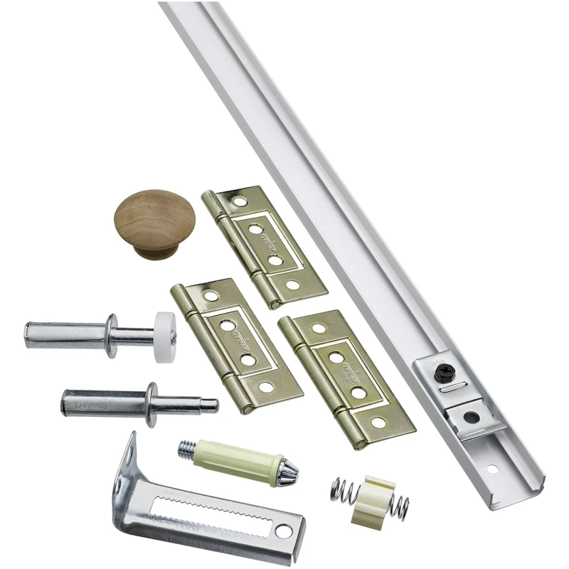 Bi-fold Folding Door Hardware Set, White, 36 In.