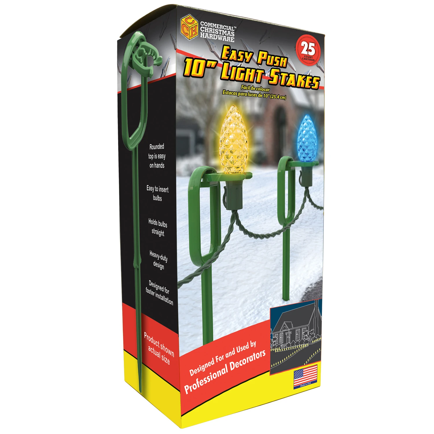 Light Stakes, Easy-push, 10-in., 25-ct.