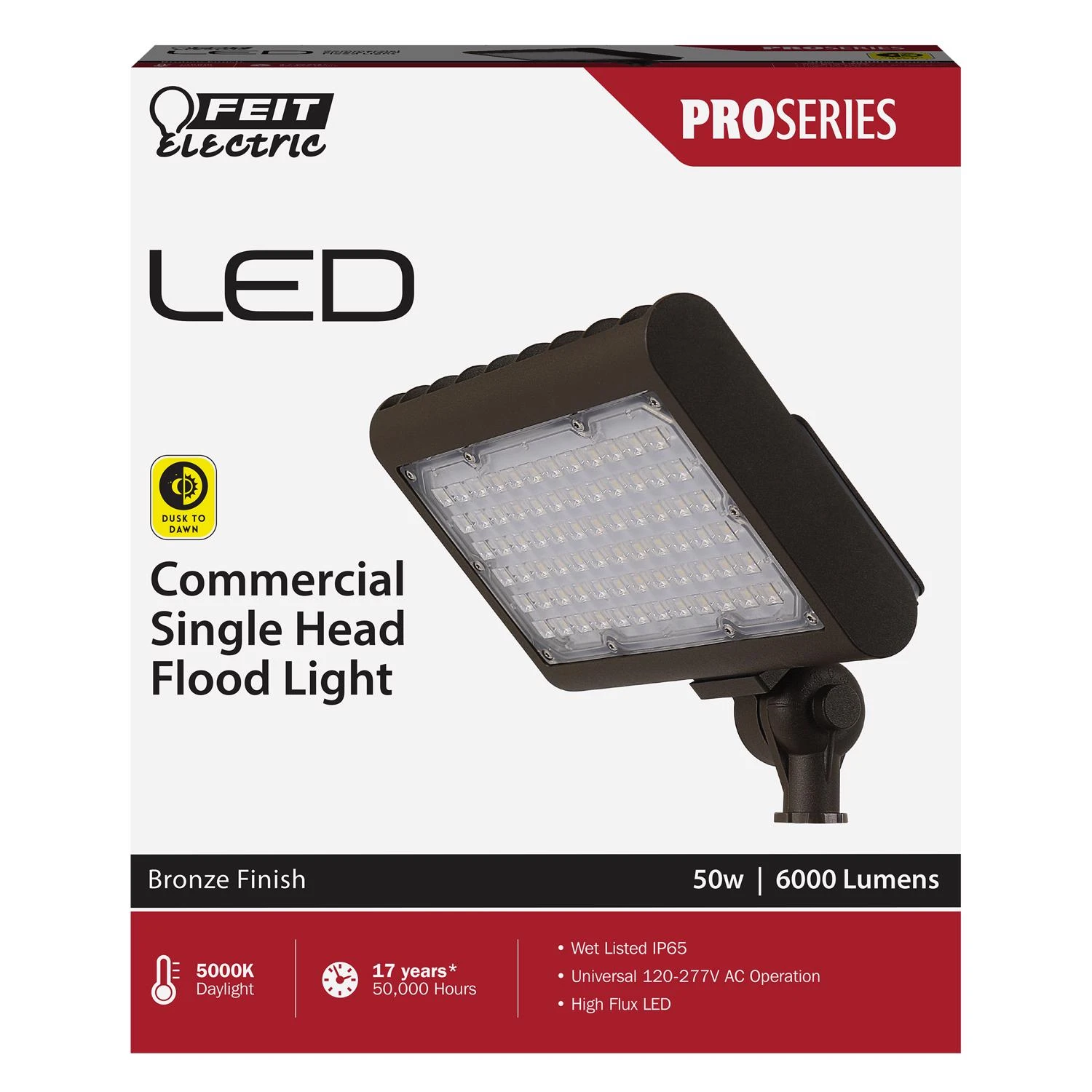 Commercial Grade Led Flood Light Fixture 6000 Lumens 50 Watt 8.5 Inch