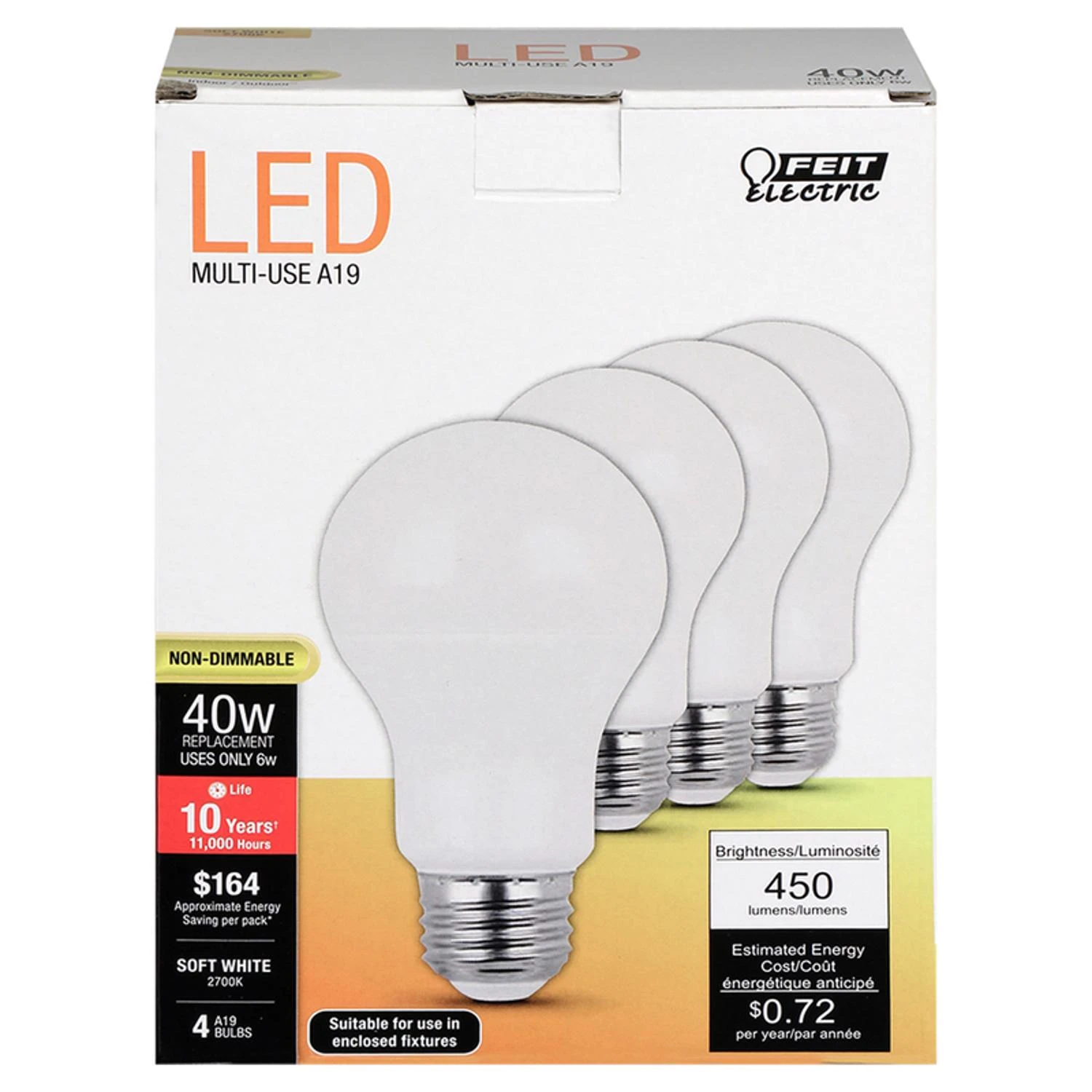 Led Bulbs, Soft White, 6-watts, 4-pk.