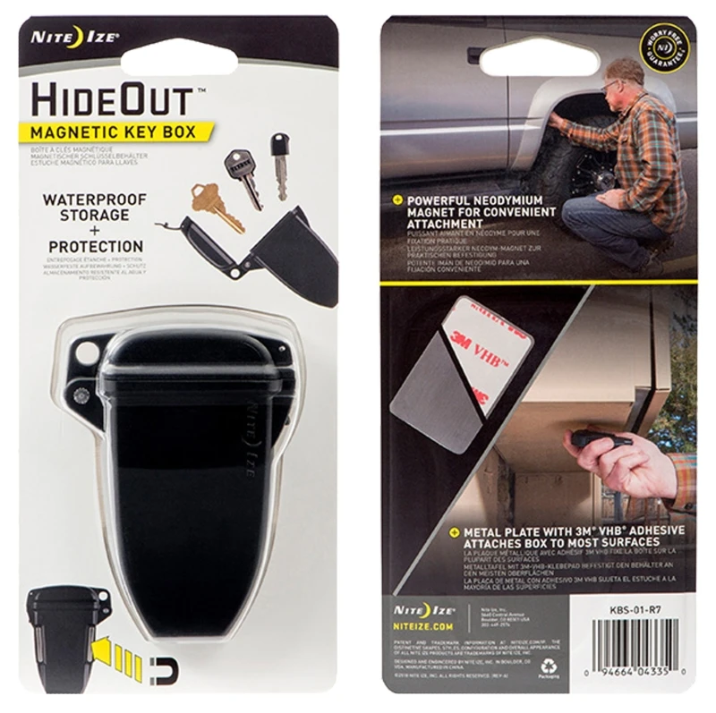 Hideout Waterproof Magnetic Key Box Storage For Car And Home