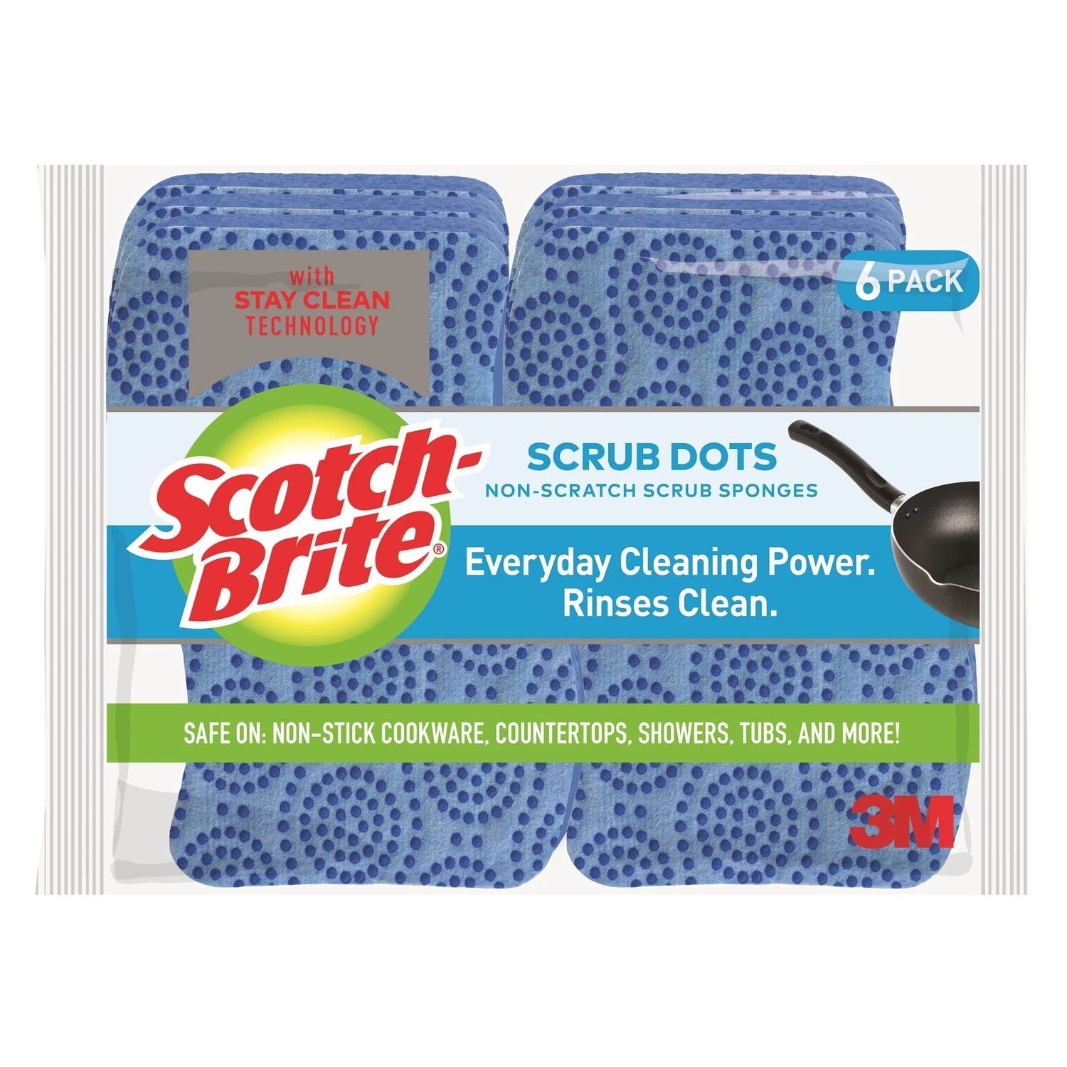 Scrub Dots Non-scratch Scrub Sponge, 6-pk.