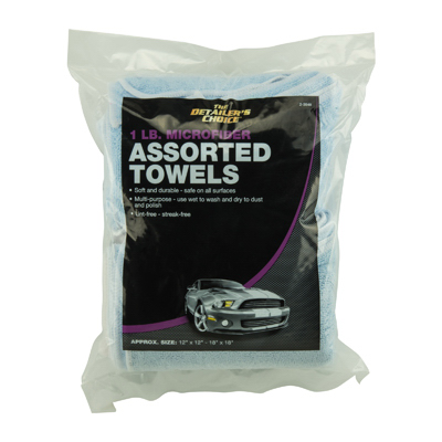 Assorted Color Microfiber Towels, 1 Pound Pack