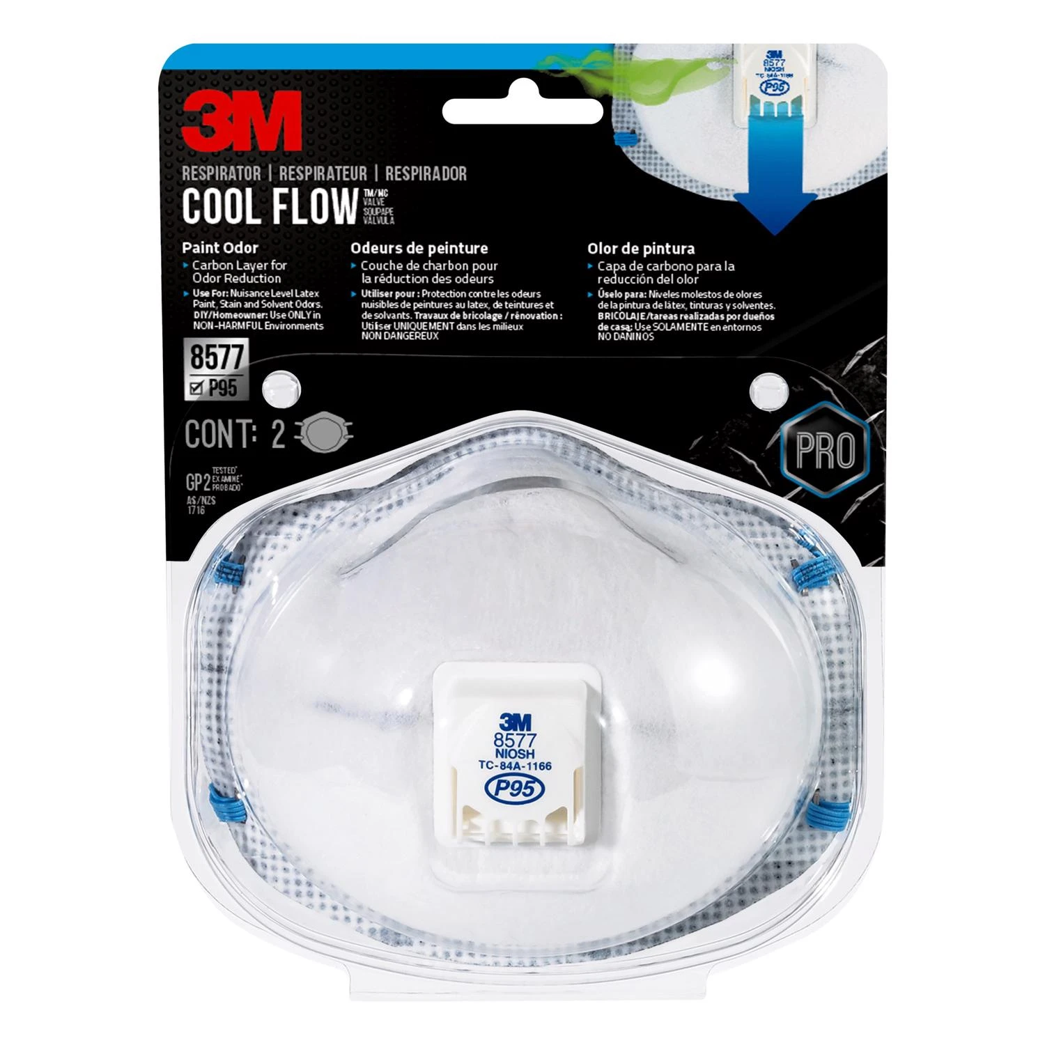 Paint Odor Valve Respirator, 2-pk.