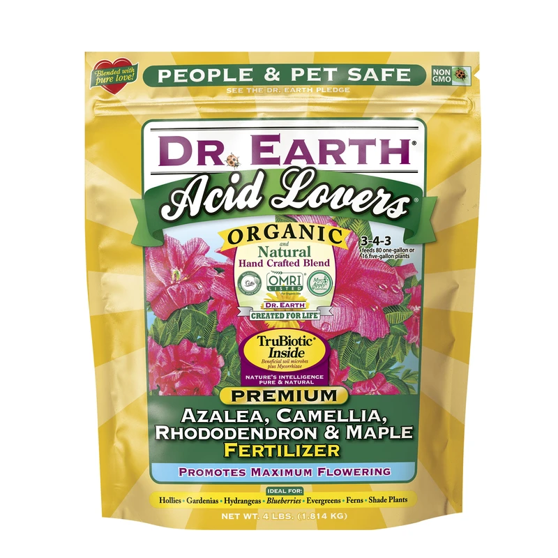 Acid Lovers Azalea Camellia And Rhododendron Organic Fertilizer 3-4-3, 4 Pound Poly Bag