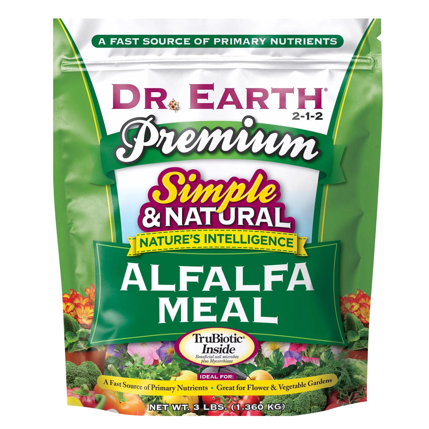 Alfalfa Meal Organic Fertilizer 2-1-2 Nitrogen Phosphorus Potassium, 3 Pound Box