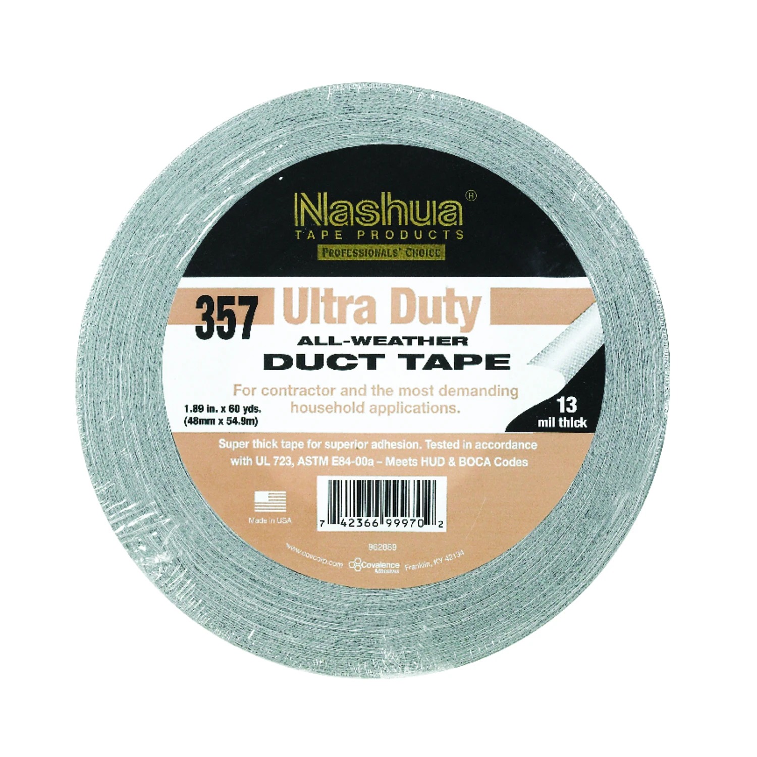 Gray Hvac Duct Tape, 1.89 Inches Wide By 60 Yards Long