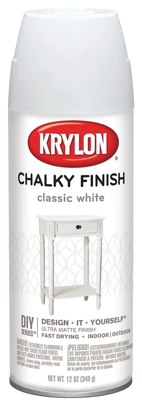 Chalky Finish 12 Oz. Ultra Matte Chalk Spray Paint, Classic White
