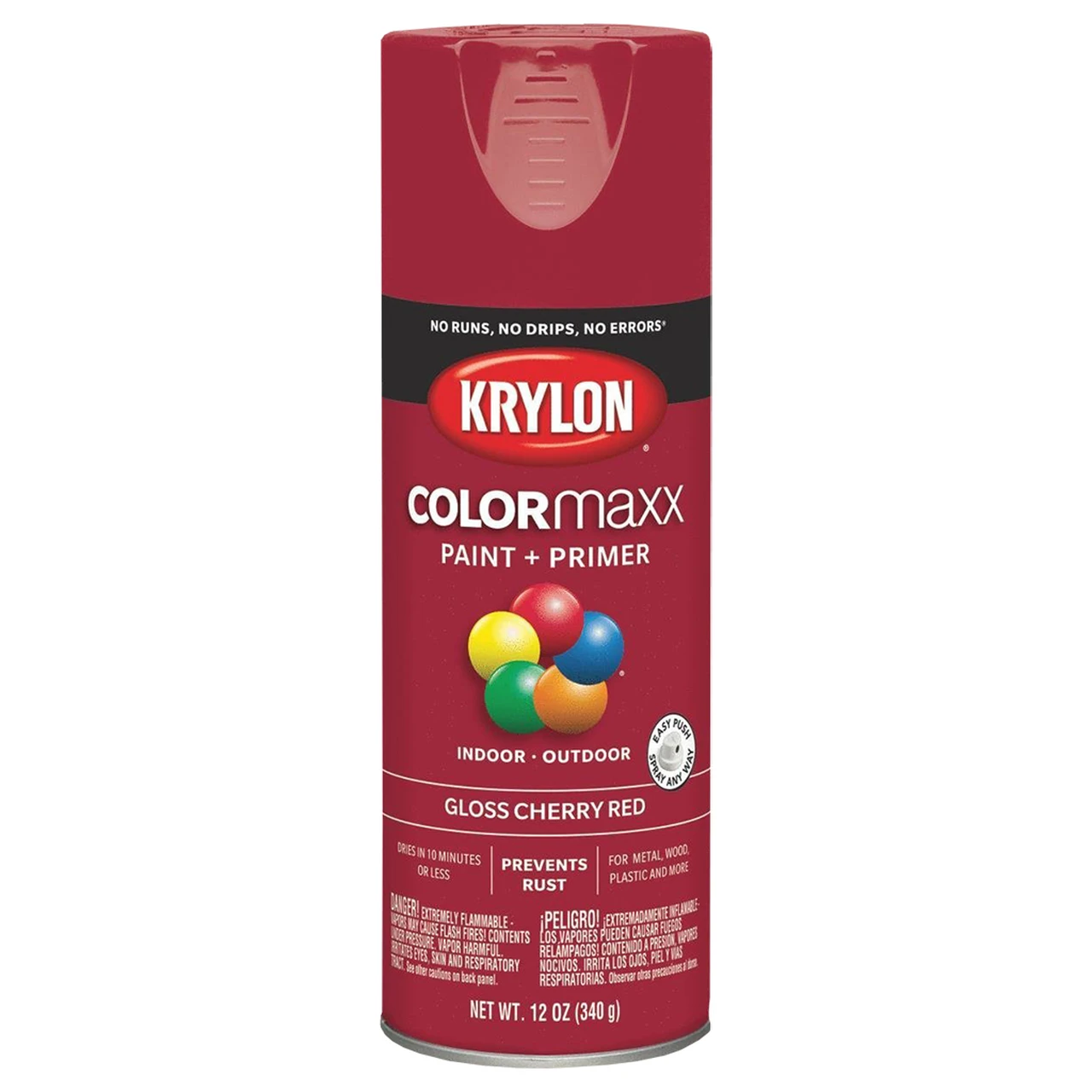Colormaster Gloss Cherry Red Spray Paint For Indoor And Outdoor Use, 12 Ounce Can