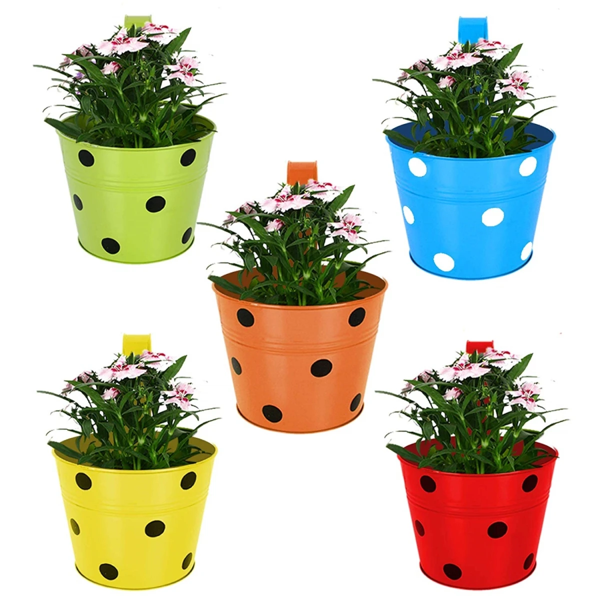 Duo Planter, Round, Grafite Clay, 8 In.