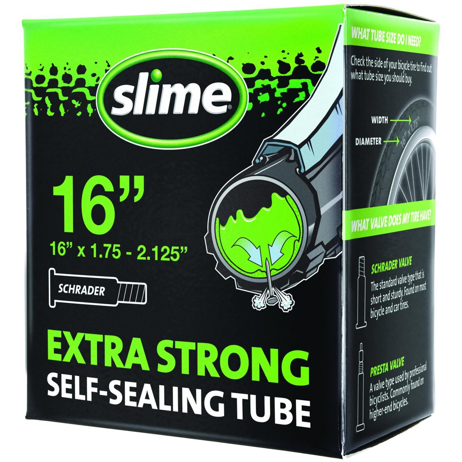 Extra Strong Self-sealing Bicycle Inner Tube, 16 In.