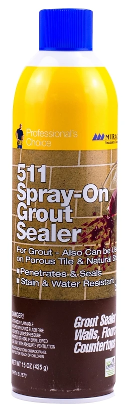 511 Spray-on Grout Sealer, 15 Ounce Aerosol Can For Waterproofing And Stain Protection