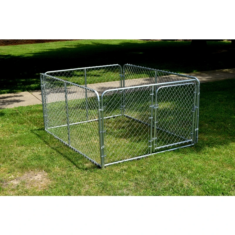 Dog Kennel System Silver Series, 6 Feet By 8 Feet By 4 Feet, Durable Outdoor Pet Enclosure