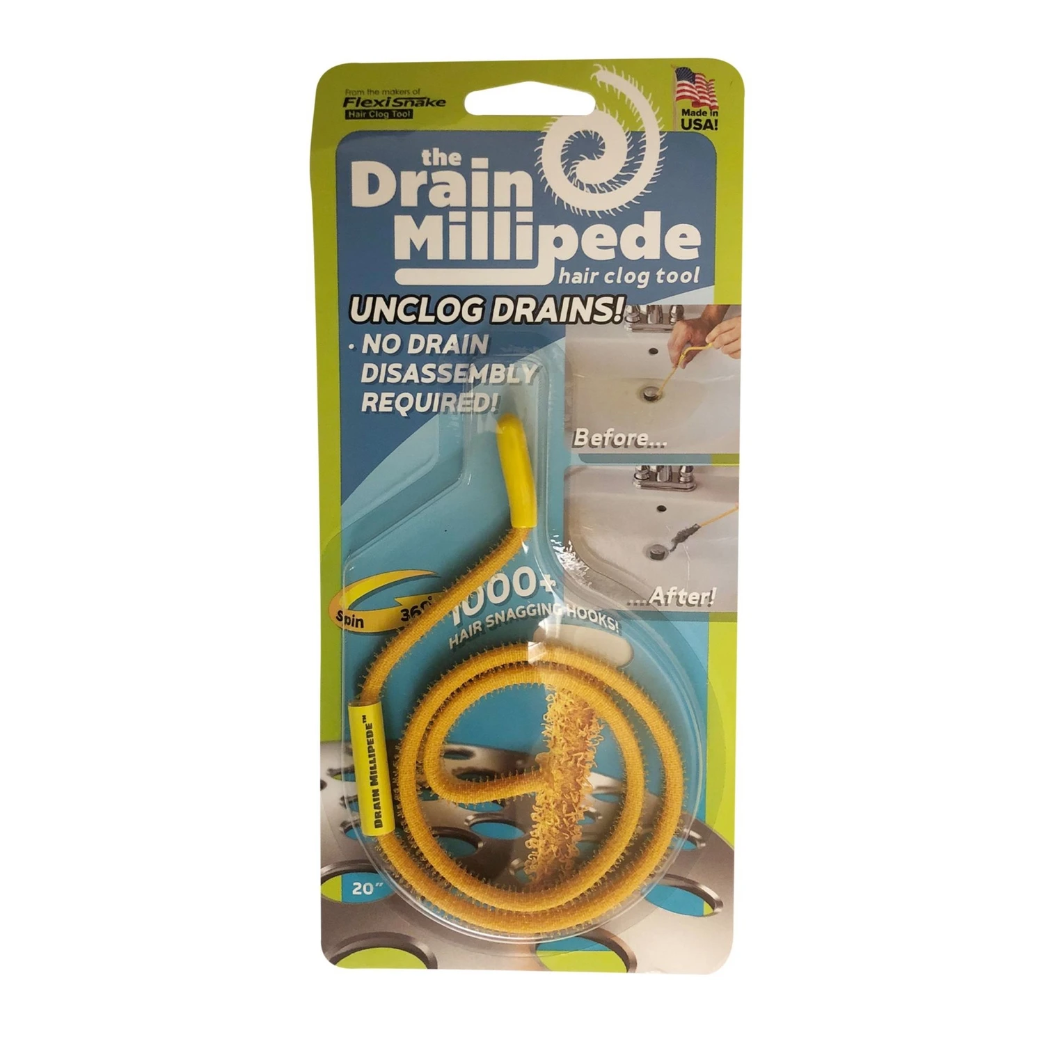 Drain Millipede Hair Clog Removal Tool, 20 Inch Length
