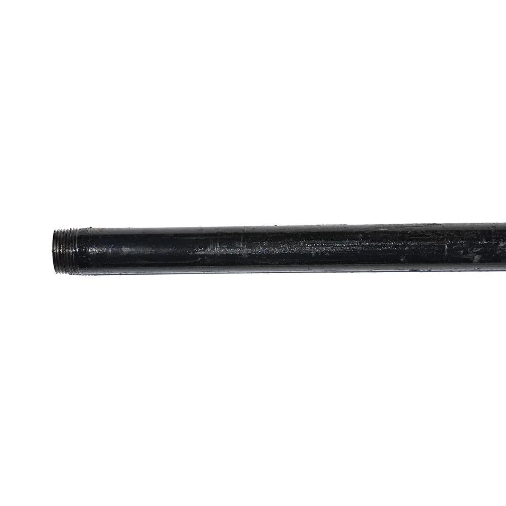 2 Inch By 10 Foot Black Steel Threaded Pipe, Imported