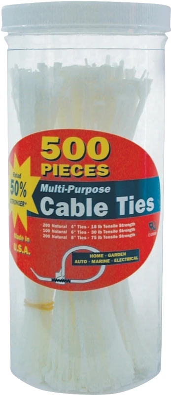 Cable Tie Canister With 500 Pieces, Durable And Versatile Fastening Solution