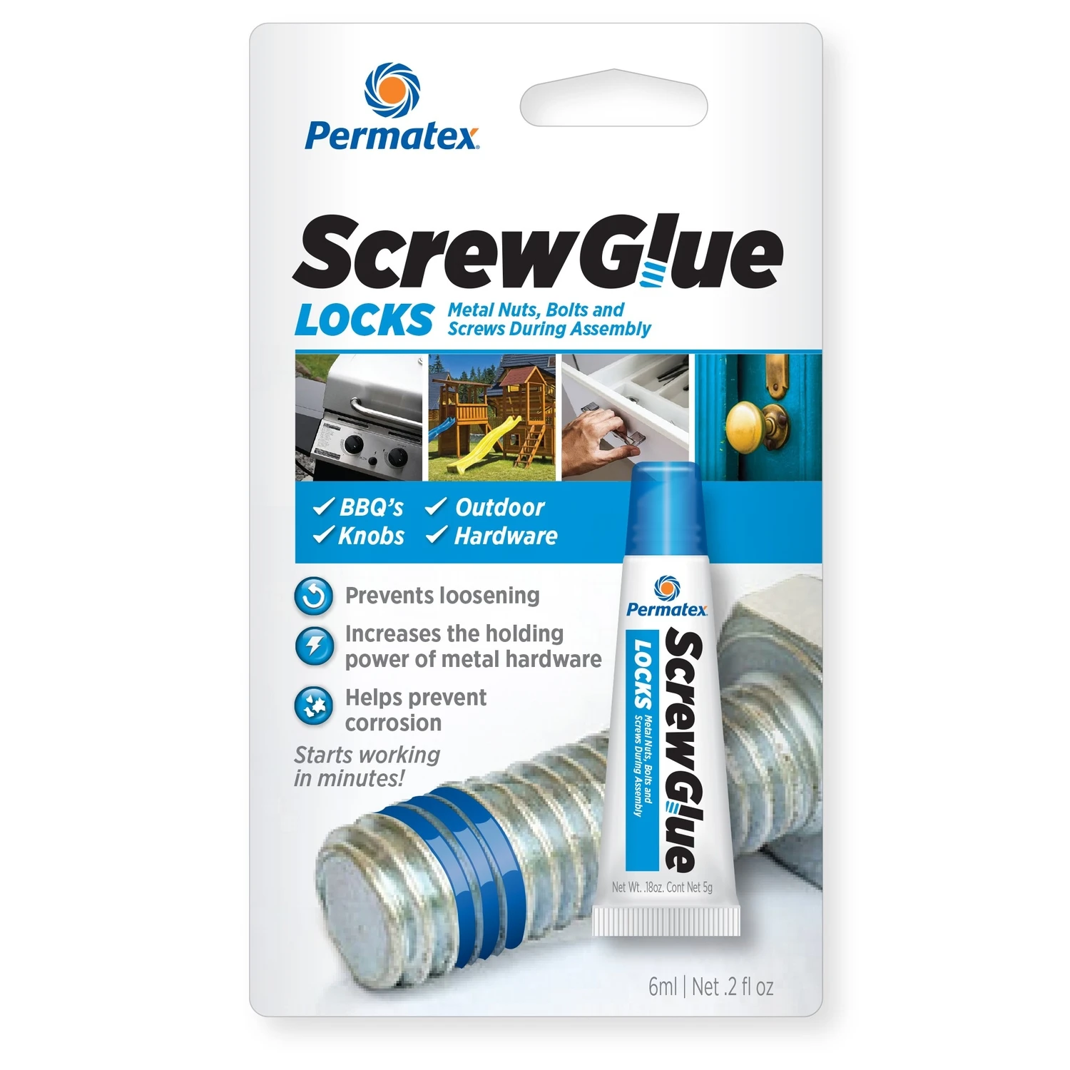 Screwglue Locks Adhesive, 6 Milliliter Bottle For Fastening And Securing Screws