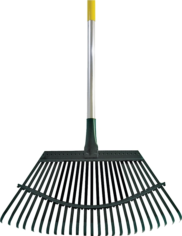 19 Inch Flexible Steel Head Lawn Rake With 48 Inch Comfort Molded Grip Handle