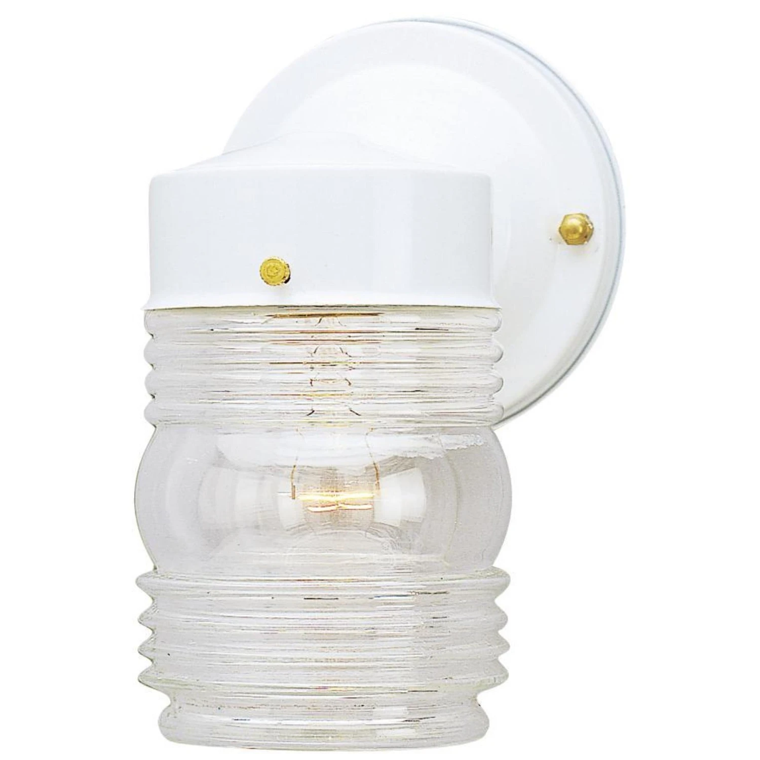 Jelly Jar Light Fixture With Clear Glass, 100 Watt Maximum Bulb Capacity