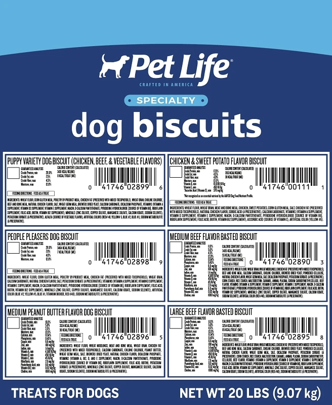 Dog Biscuits Multi-flavor Medium Size 20 Pounds