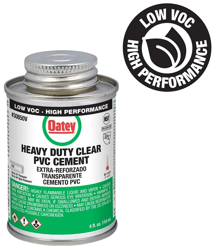 Clear Heavy-bodied Polyvinyl Chloride Pipe Cement, 4 Ounce Bottle