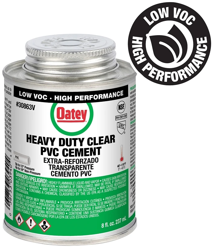 Clear Heavy-bodied Polyvinyl Chloride Pipe Cement, 8 Ounce Bottle