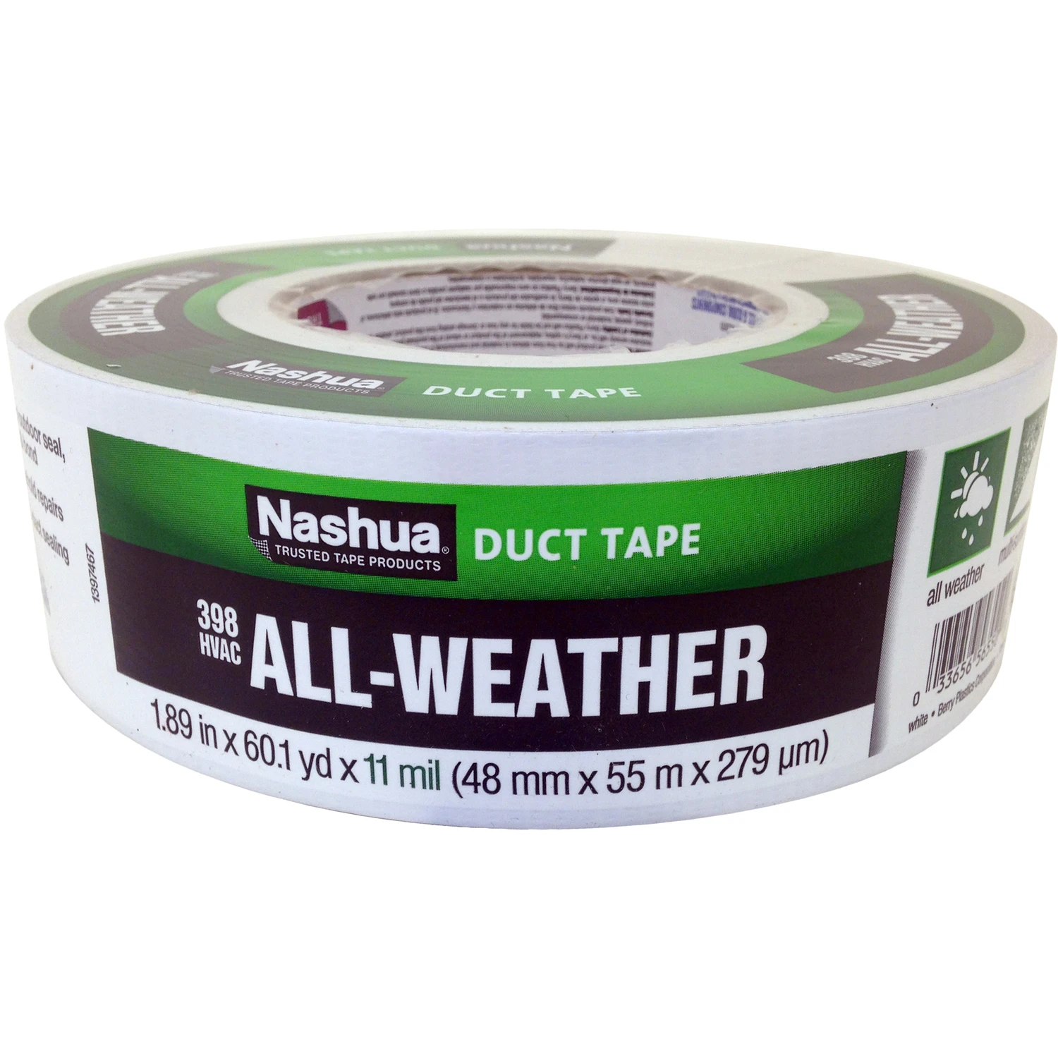 White Hvac Duct Tape, 1.89 Inches Wide By 60 Yards Long