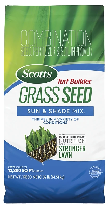 Turf Builder Grass Seed Sun & Shade Mix, 32 Lbs., Covers 5,330 Sq. Ft.