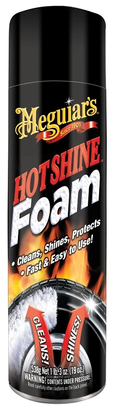 Hot Shine Tire Foam, 19 Ounce Can For Tire Cleaning And Shining