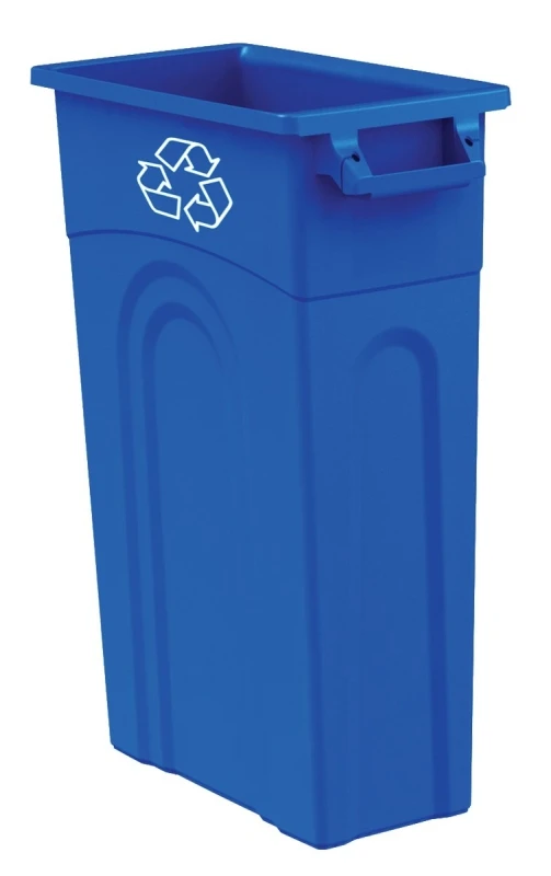 Slim Line High Boy Waste Container, Blue, 23 Gallon Capacity