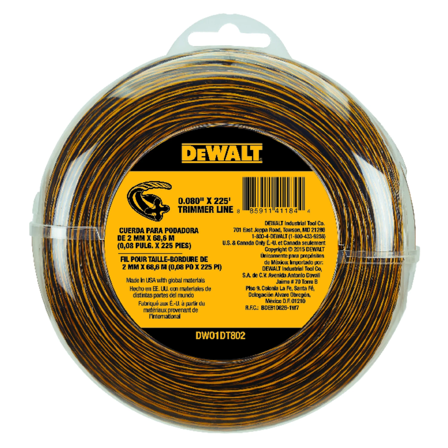 Grass String Trimmer Line, 0.080 Inch Diameter By 225 Feet Length