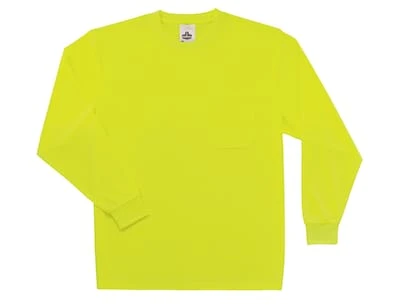 Glowear 8091 Non-certified Hi-visibility Long Sleeve Safety T-shirt, Lime, Xl