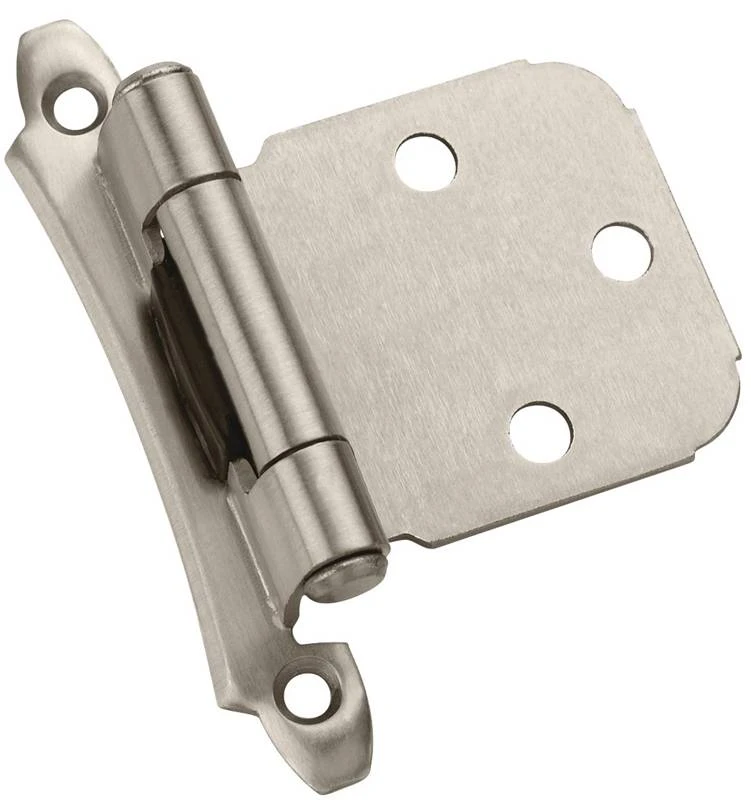 Bp7929g10 Satin Nickel Overlay Hinges Pair Of Variable Overlay Self-closing Face Mount Hinges