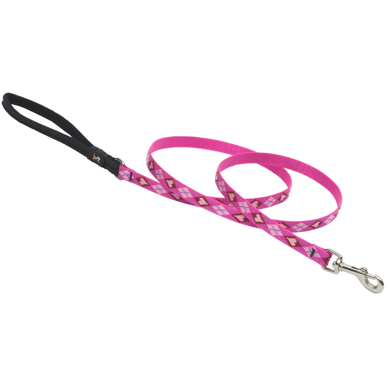 Dog Leash With Puppy Love Pattern, One Half Inch By Six Feet