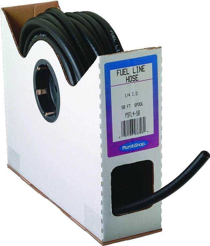 Fuel Line Reinforced Pvc Hose, Black, 1/4 In. Id X 1/2 In. Od Sold By The Foot