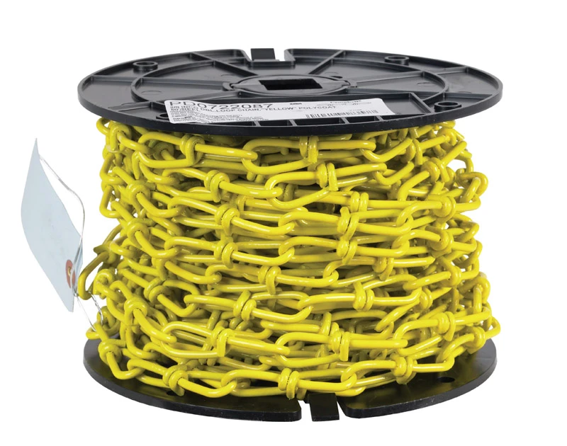 #2/0 50 Ft. Yellow Poly-coated Low-carbon Steel Coil Chain Sold By The Foot