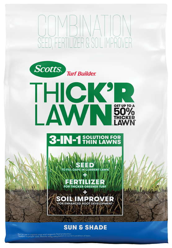 Scotts Turf Builder Thick'r Lawn Sun And Shade Fertilizer, 40 Pounds, Covers 4,000 Square Feet