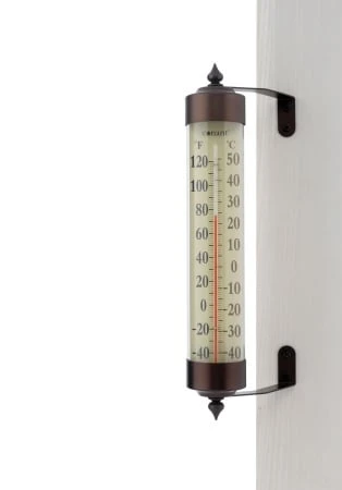 Grande View Thermometer T16bp In Elegant Bronze Patina Finish For Indoor And Outdoor Use