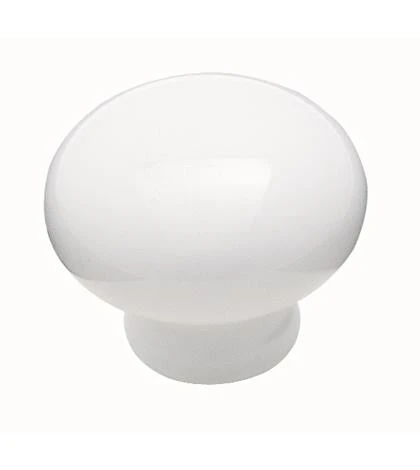 Bp5321-54 White Ceramic Round Knob 1.19 Inch For Cabinets And Drawers