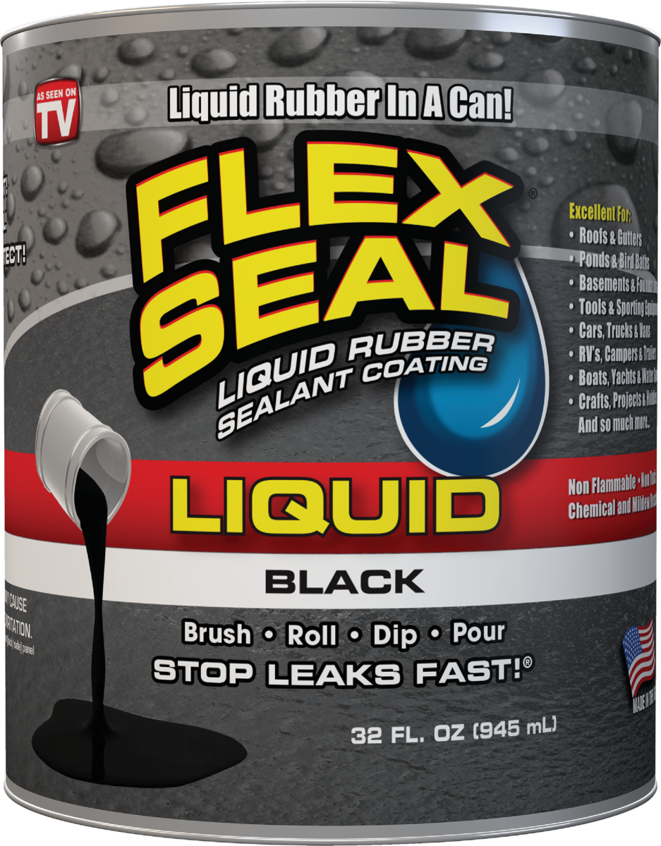 Liquid Rubber Sealant Black 32 Ounce Bottle Waterproof Coating