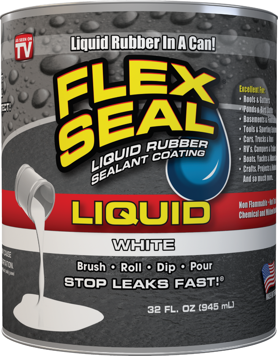 Liquid Rubber Sealant White 32 Ounce Bottle Waterproof Coating