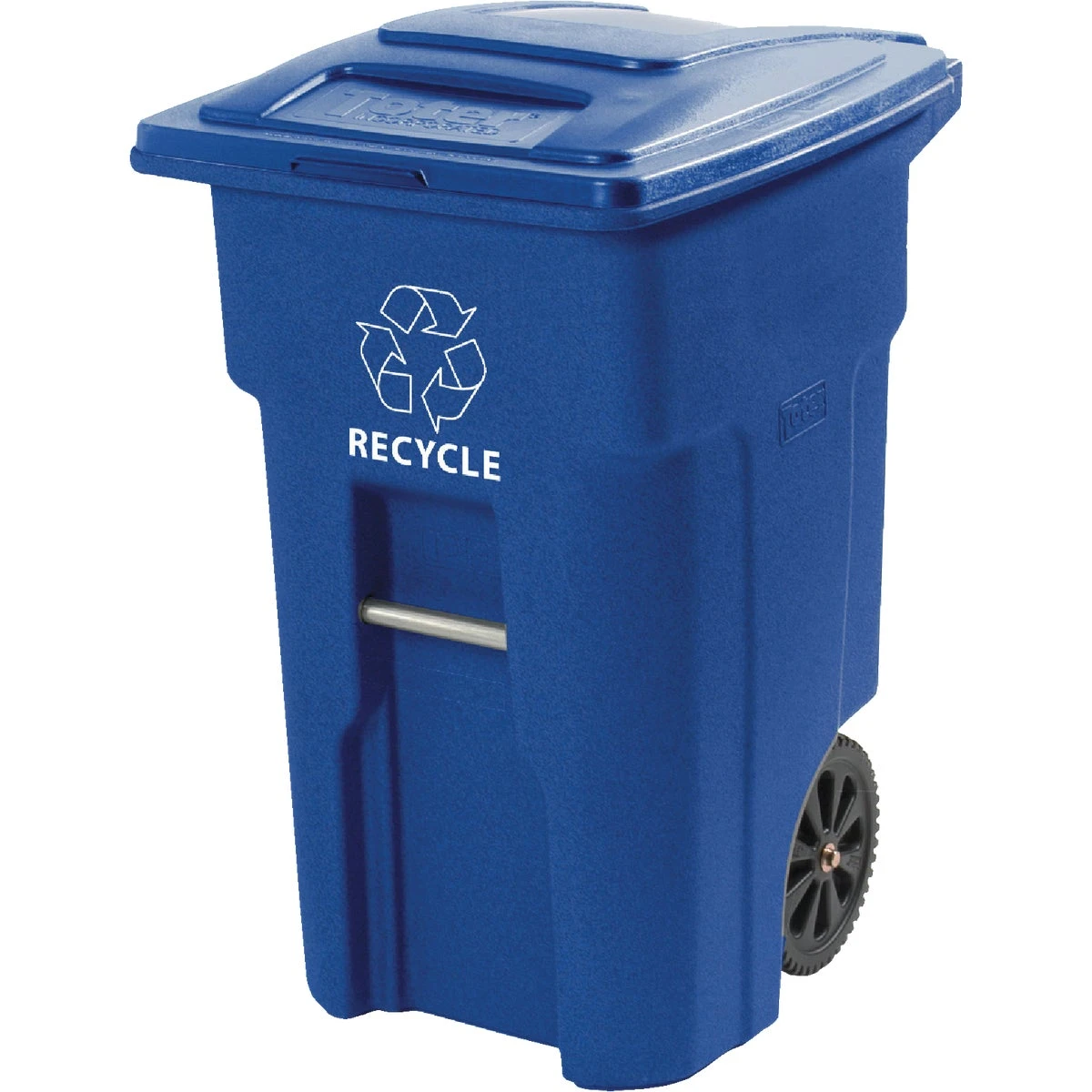 Blue Wheeled Recycle Cart With 48 Gallon Capacity